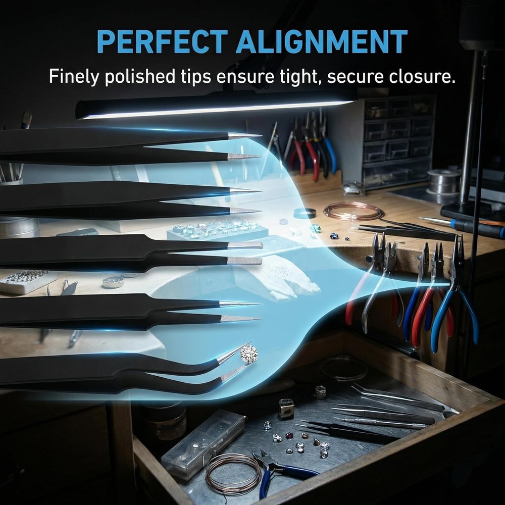 Rackii ESD Precision Tweezers 6pc Craft Electronics Tool