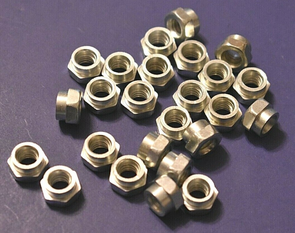 50 Battery Bolt Shouldered Nuts 1/4-20