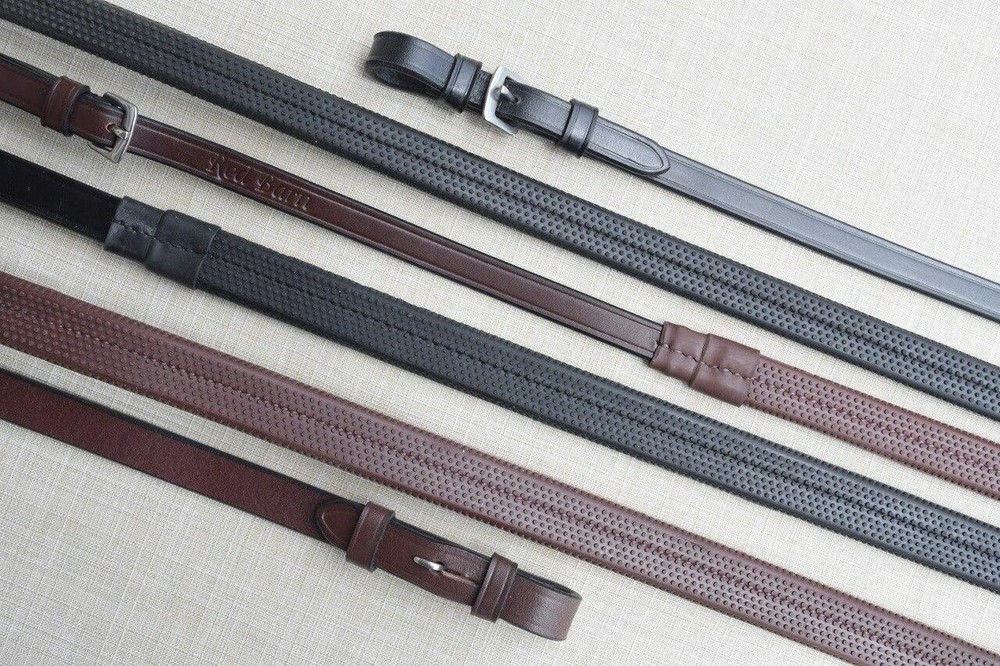 KL Select Red Barn Rubber Reins 5/8"