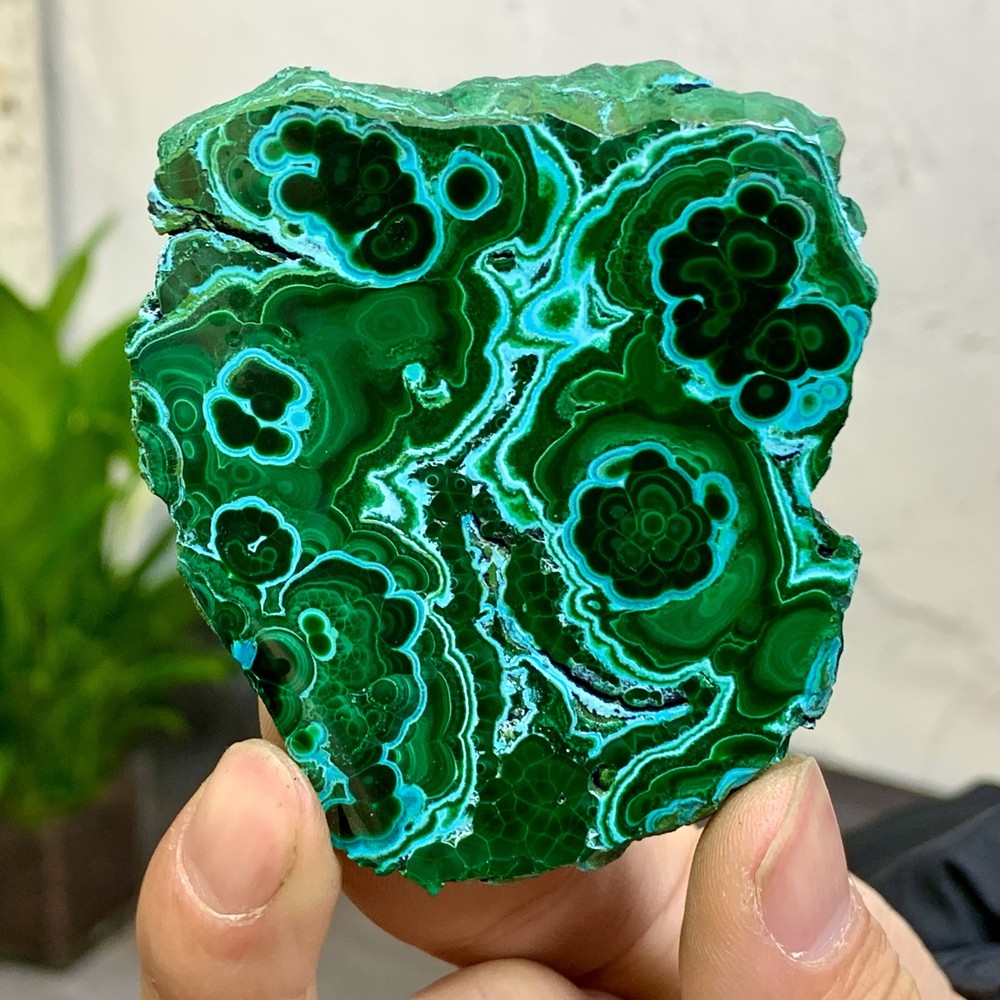 135G Natural Chrysocolla/Malachite transparent cluster rough mineral sample