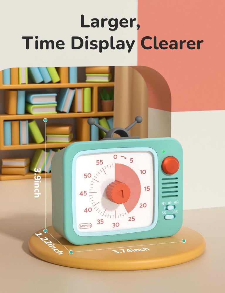 Visual Timer for Kids with Pause Function, 60Minute Countdown Timers for Clas...