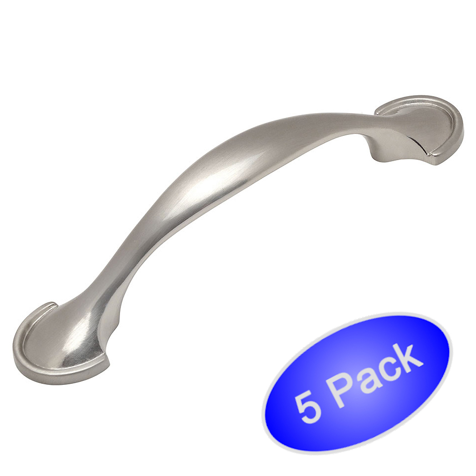 *5 Pack* Cosmas Cabinet Hardware Satin Nickel Handle Pulls #6632SN