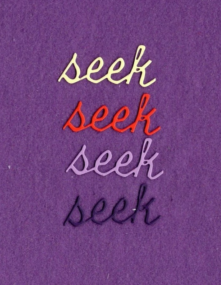 SEEK die cuts scrapbook cards