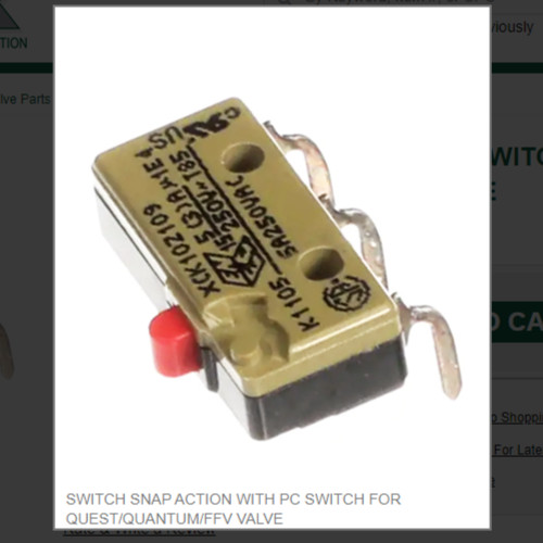 SWITCH SNAP ACTION WITH PC SWITCH FOR QUEST/QUANTUM/FFV VALVE # 60068021
