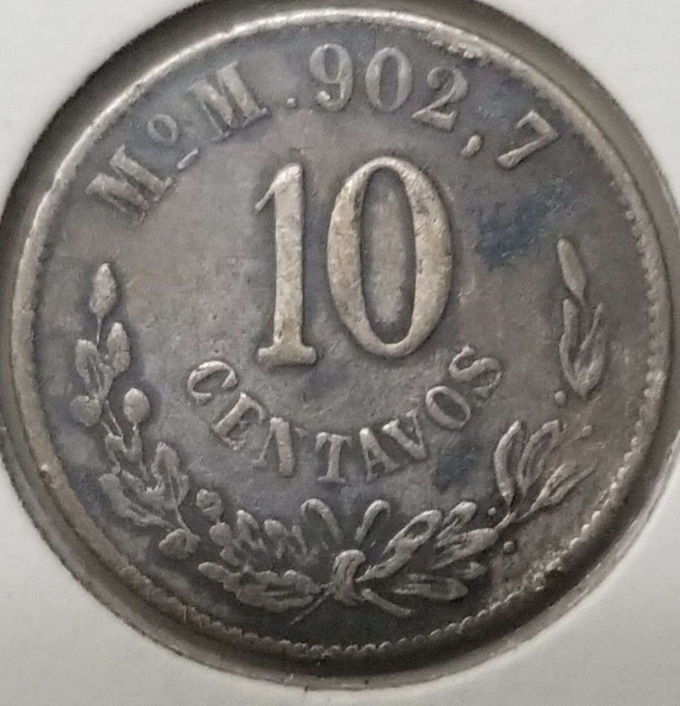 Mexico 1903 CN V Silver 10 Centavos.