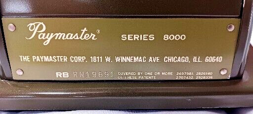PAYMASTER RIBBON WRITER SERIES 8000 GREAT SHAPE STILL SHINES WORKING READ