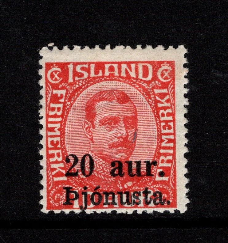 Iceland SC# O52 Mint Light Hinged - S48304