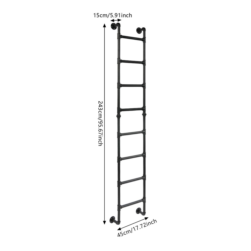 Wall-mounted 8-step Bunk Bed Ladder High Loft Attic Eight Steps Ladders Tool