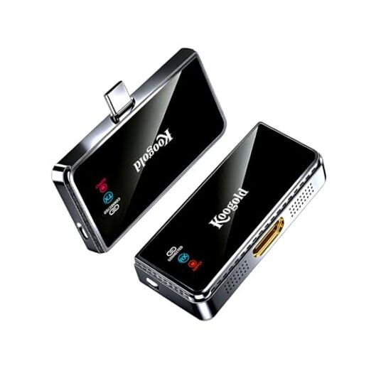 Wireless HDMI Transmitter & Receiver USB-C,Elegant Solid Design, 4K Input Black