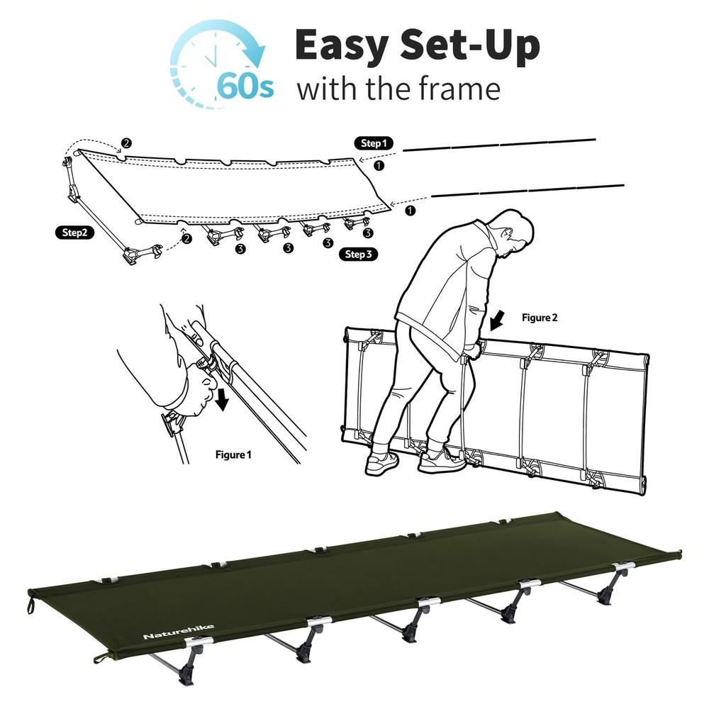 GreenWild Camping Cot, Ultralight Folding Backpacking Cot, 60-Second Easy Set...