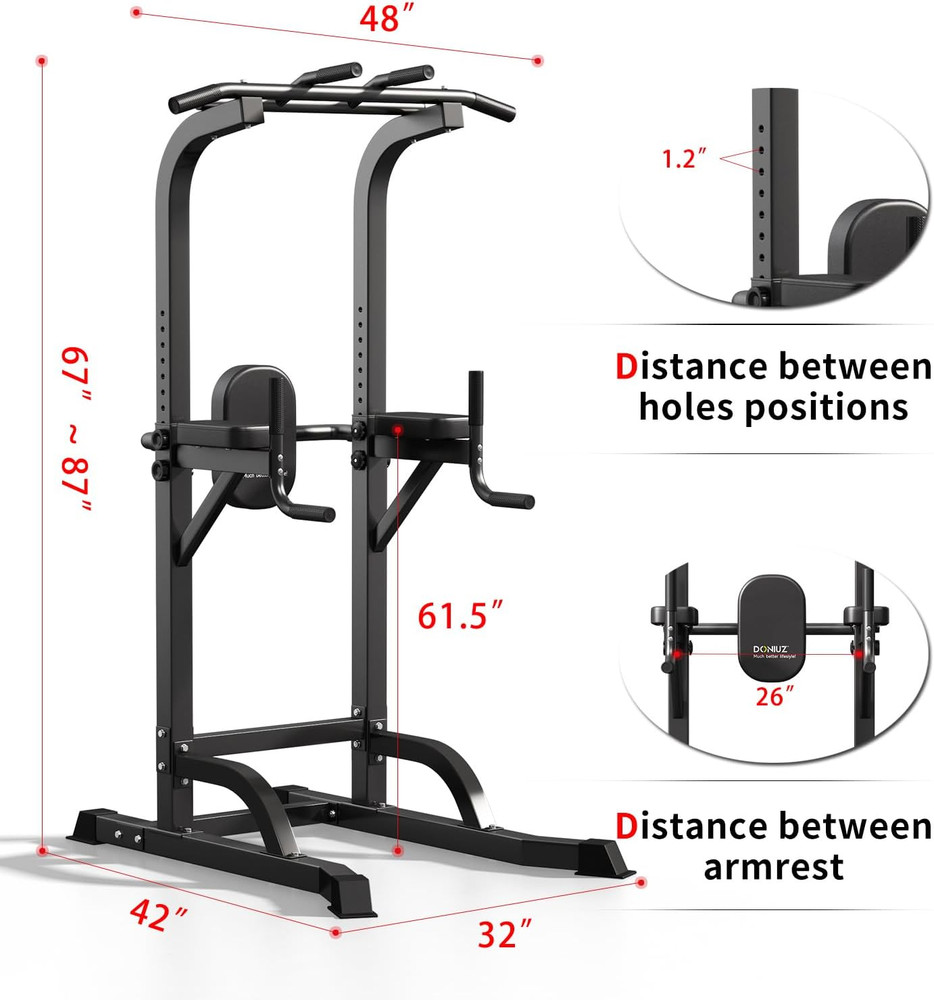 Power Tower Pull up Bar and Dip Station, Multi-Function Home Gym, Strength Train