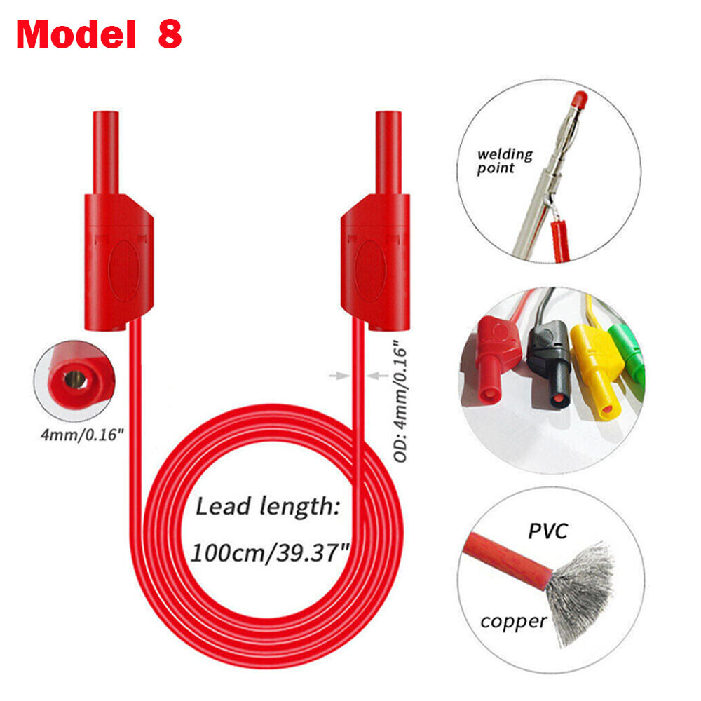 3.3FT 4mm Stackable Banana Plug Test Lead Kit & Alligator Clip & Back Probe HOT