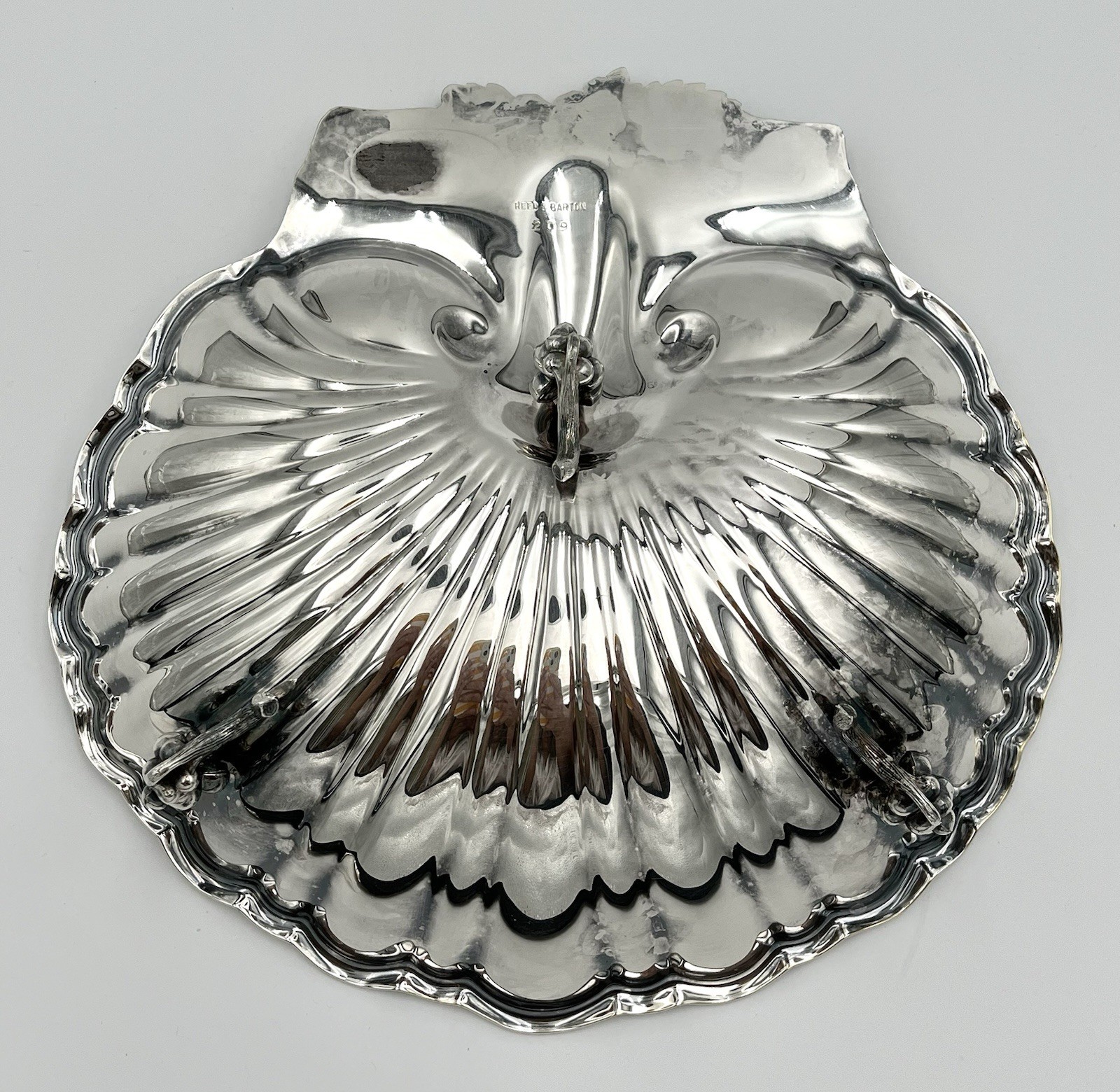 Set of 3 Vintage Silverplate Decorative Pieces 2 Shell Dishes & 1 Candle Holder