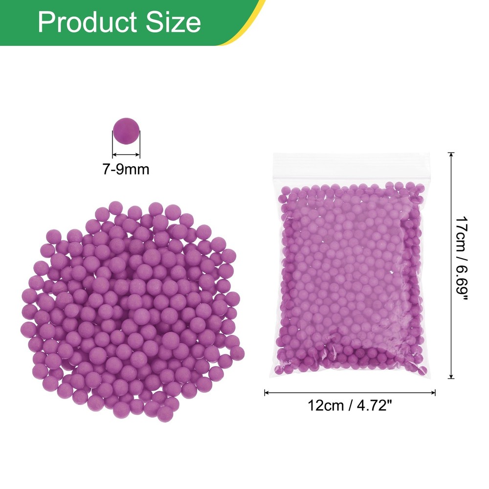 Foam Beads, 7-9mm Mini Small Balls Polystyrene Beads Rose Red