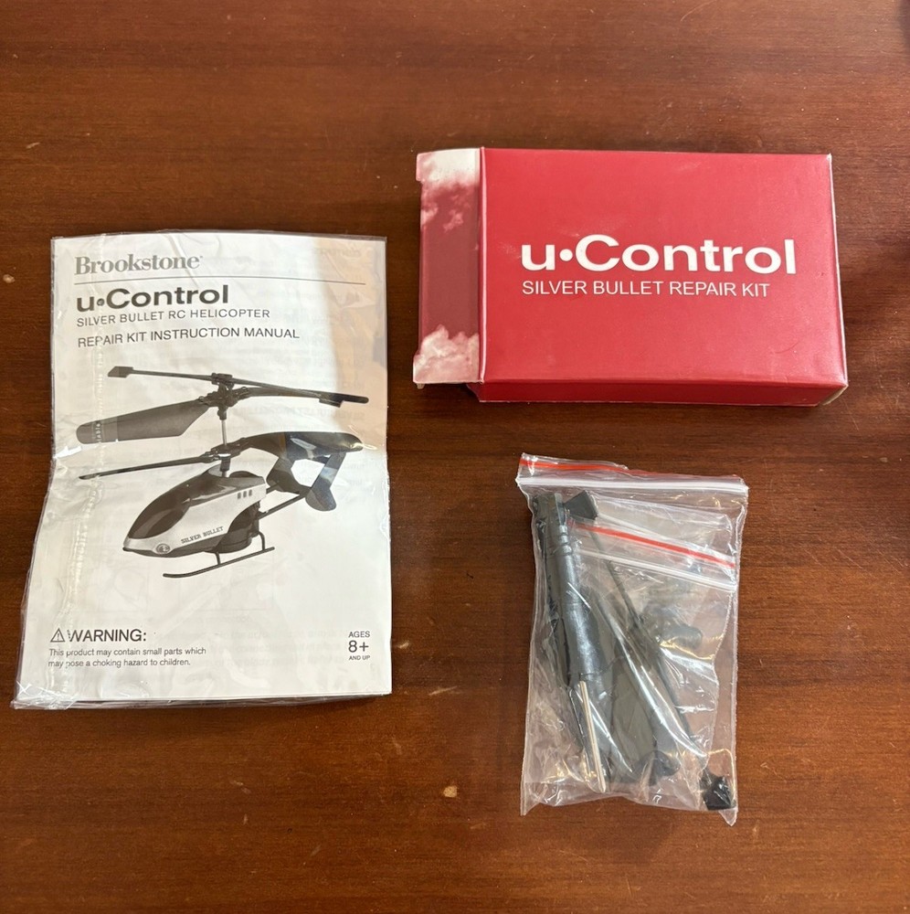 Brookstone u-Control Silver Bullet Remote Control Helicopter In Box - Red