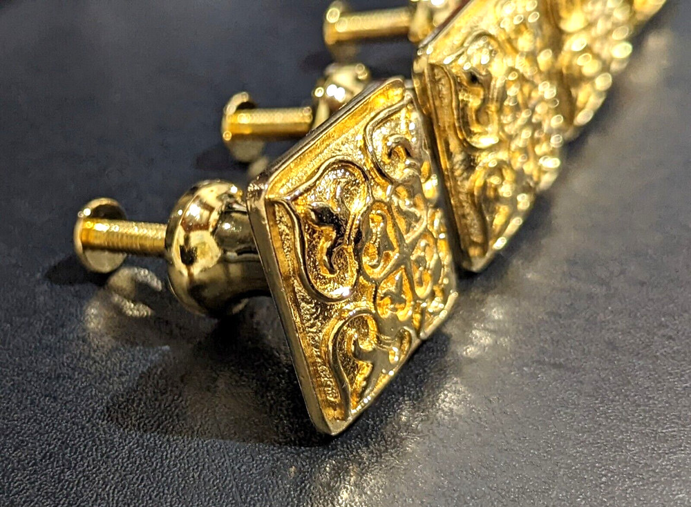 FLEUR DE LIS KNOBS - DRAWER CABINET KNOB PULL PULLS - GOLD HEAVY - VICENZA