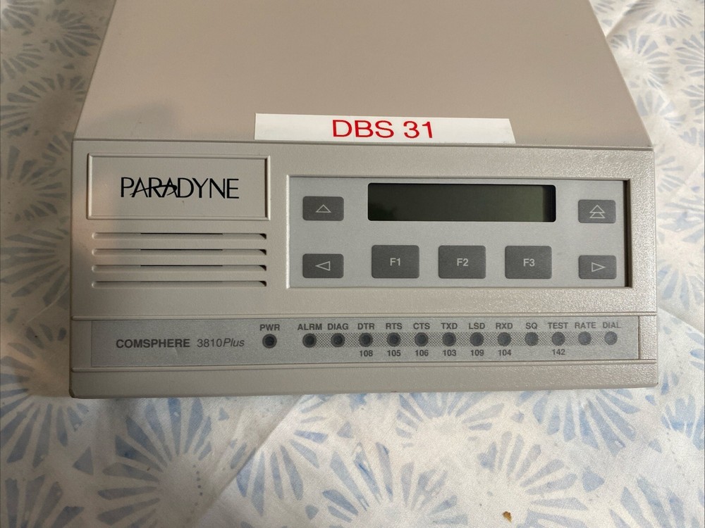 Paradyne Comsphere 3810 Plus External Modem 3980-A2-201 Rev 10 Tested - Working