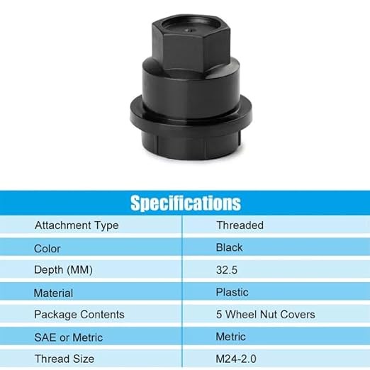 5Pcs Black Lug Nut Covers CapColor: 5pcs
