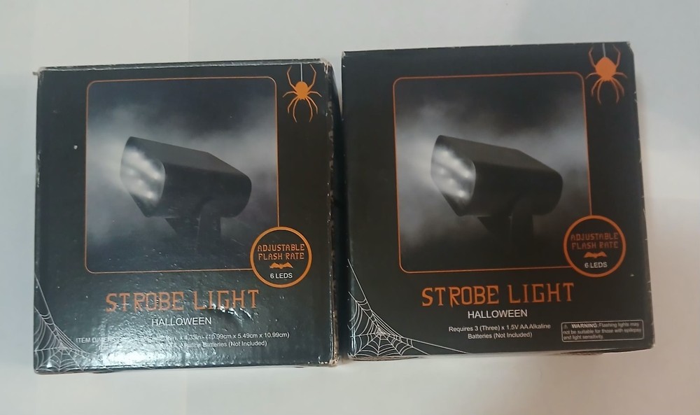 2 Strobe Light Hallween-adjustable Flash Rate 6-leds🦇