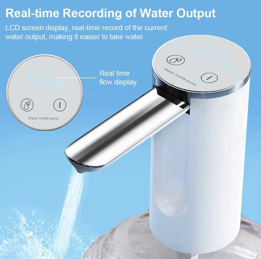 1pcs Electric Water Gallon Bottle Pump Foldable Automatic Rechargeable Dispenser