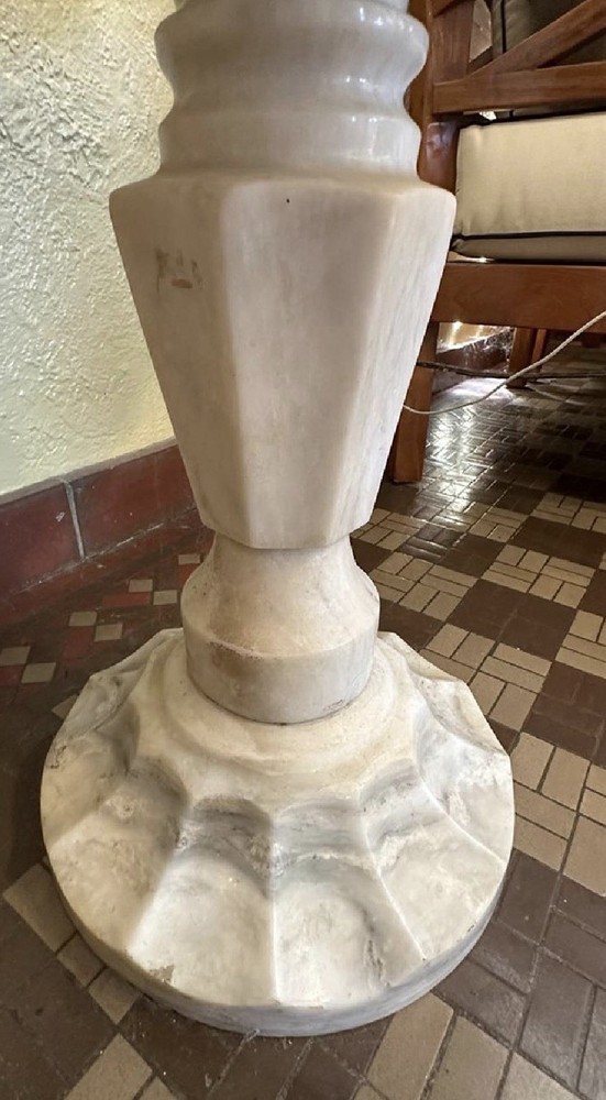 Vintage 1920s Marble Round End Table