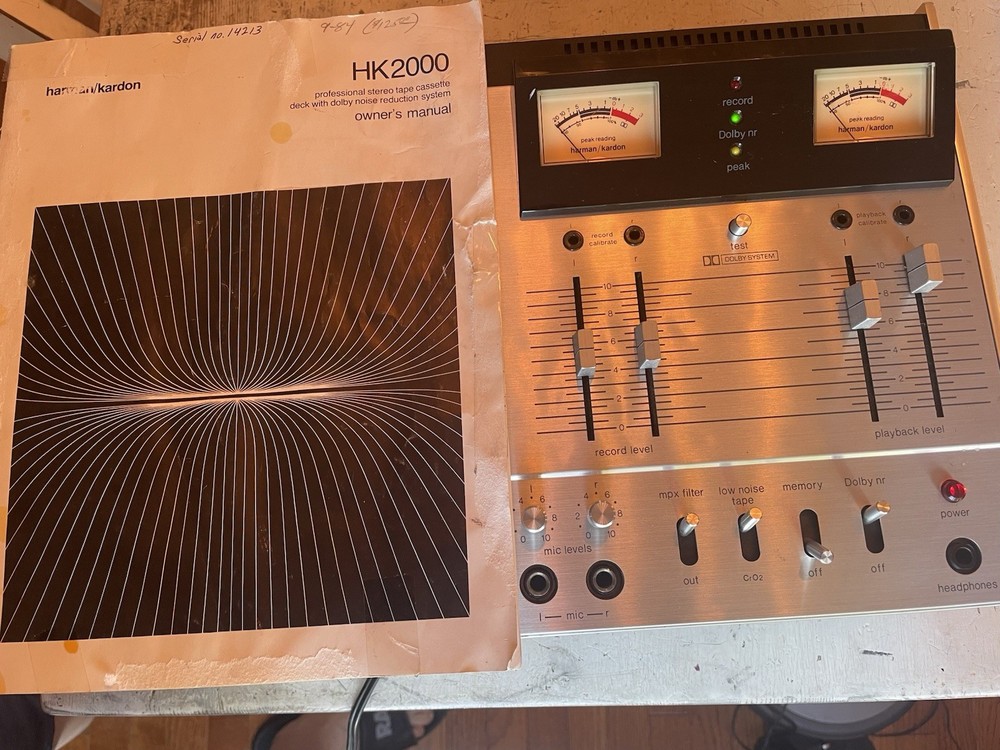 Harmon Kardon Tape Deck HK2000 With Manual