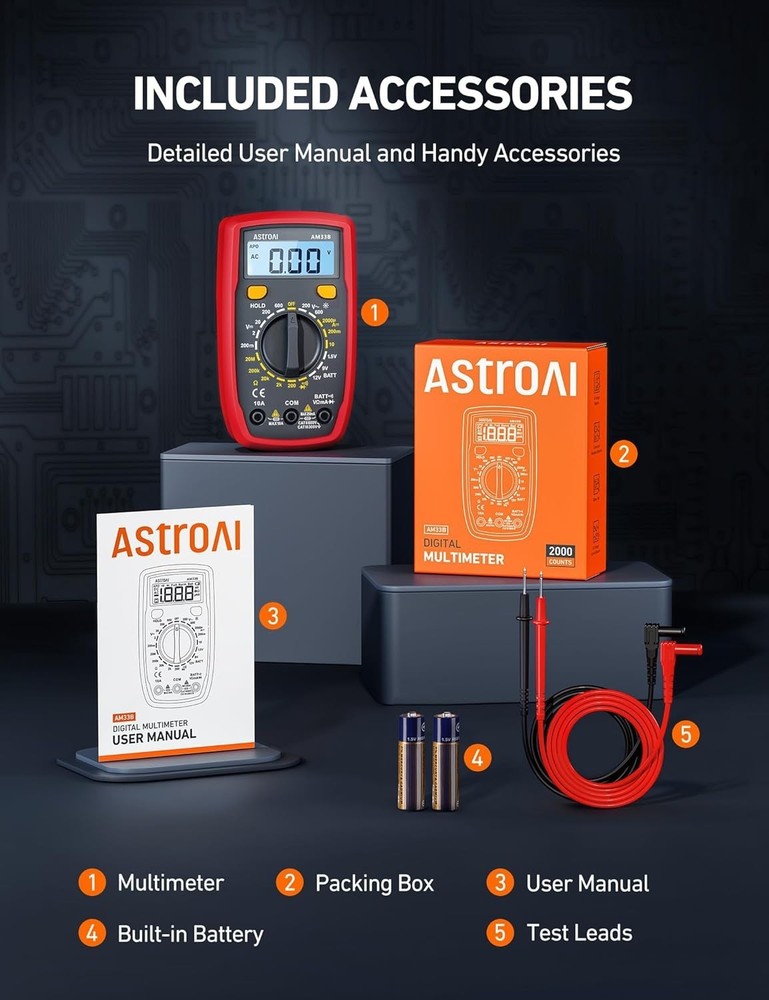 Advanced Digital Multimeter with Safety Features and Auto Shutoff Function