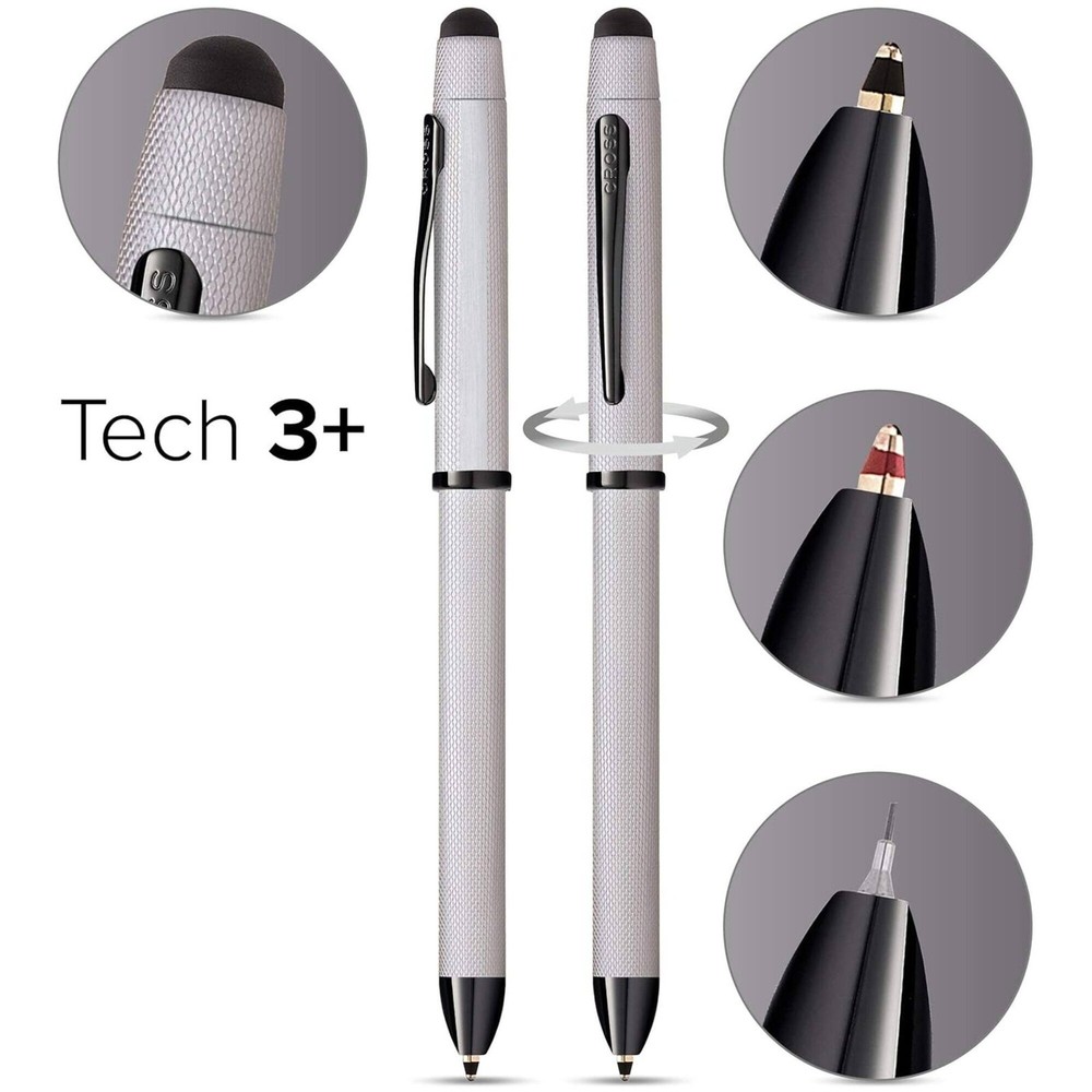 Cross Multifunction Pen Tech3+ Brushed Chrome PVD Diamond Pattern AT0090-21