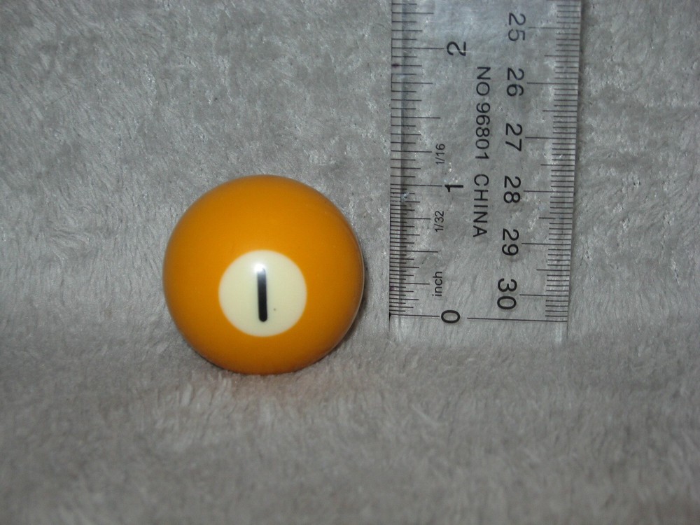 Mini Pool Ball #1 Yellow Solid 1.5" Diameter Miniature Billiard Replacement