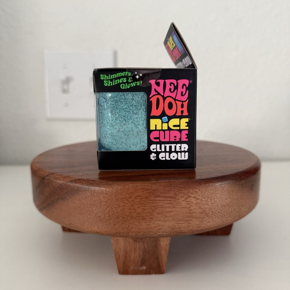 Nee Doh Nice Cube Glitter and Glow Fidget - BLUE Needoh