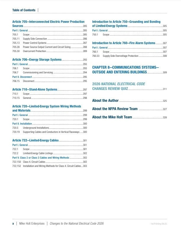 2026 Mike Holt's Changes to the National Electrical Code Textbook