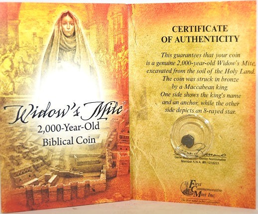 First Commemorative Mint Widow's Mite 2000-Year-Old Biblical Coin