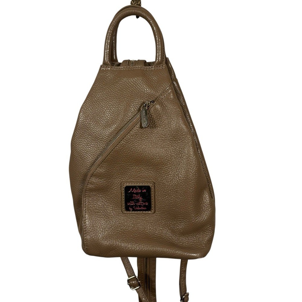 Valentina Women's Tan leather Backpack