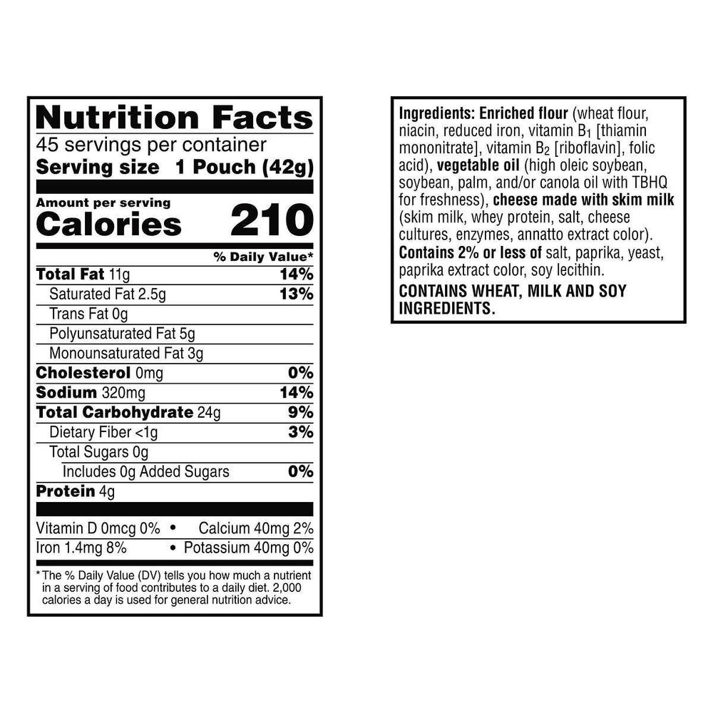 Cheez-It Crackers, Cheddar, 1.5oz, 45-count