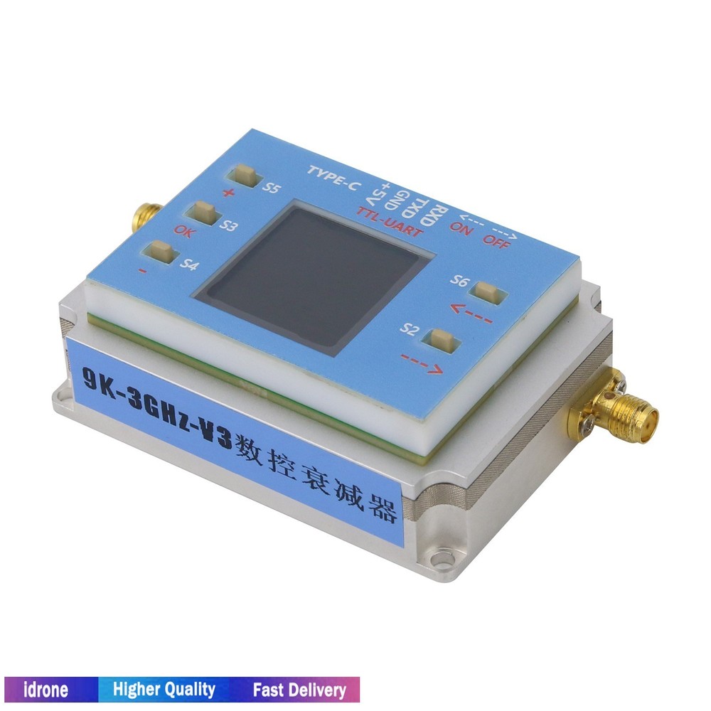 ATT-6000V3.0 90dB DC-3GHz Programmable RF Attenuator 0.25dB Step w/ 1.3" OLED