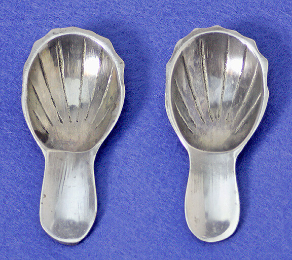 Two (2) German Silver Caddy Spoons