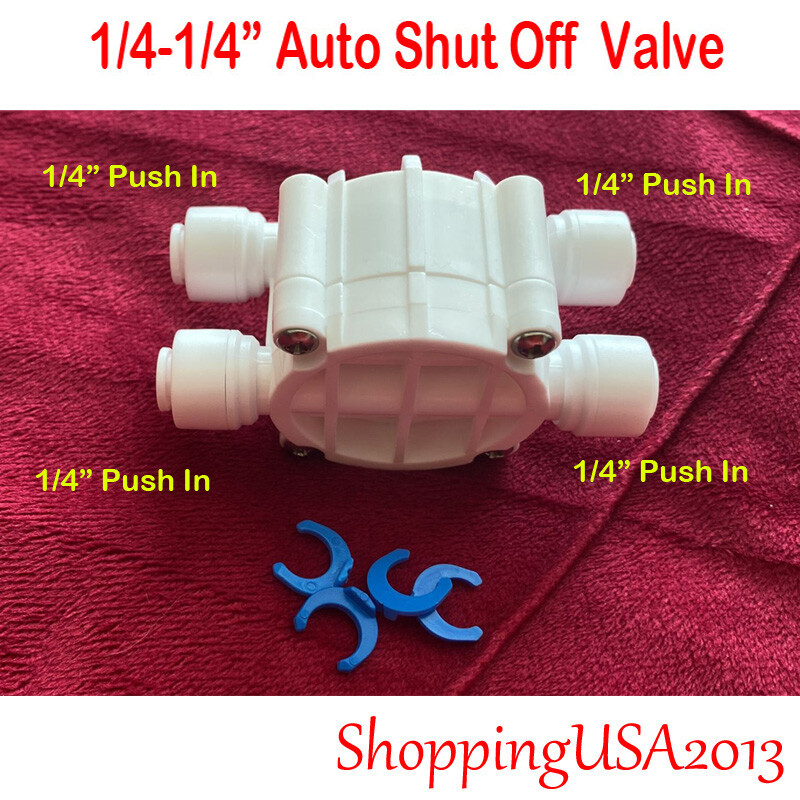 Auto Shut Off Valve 1/4" Check Valve Flow Restrictor RO Water Filter System