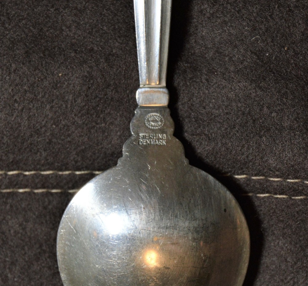 Georg Jensen Sterling Silver Fruit Spoon Acorn Pattern (Mid-Century Modern)