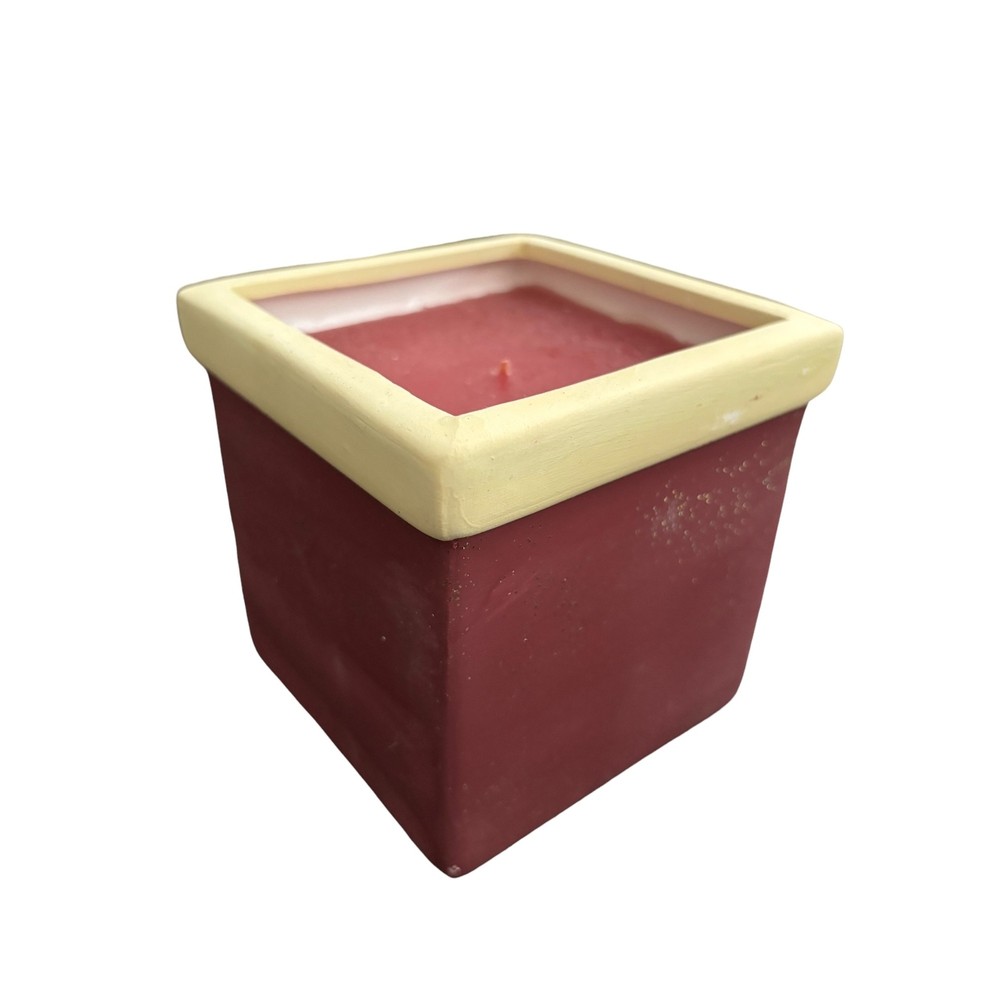 Christmas Ceramic Chimney / square Scented Candle New 4x4