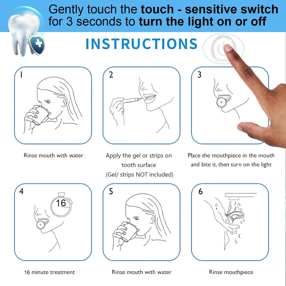 Teeth Whitening Light,10X More Powerful Blue Led Light Connected with USB, Non-B