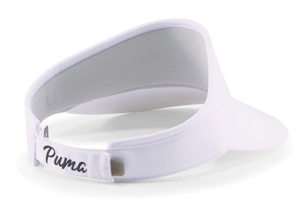 NEW Puma P White/Black Adjustable Visor Hat/Cap