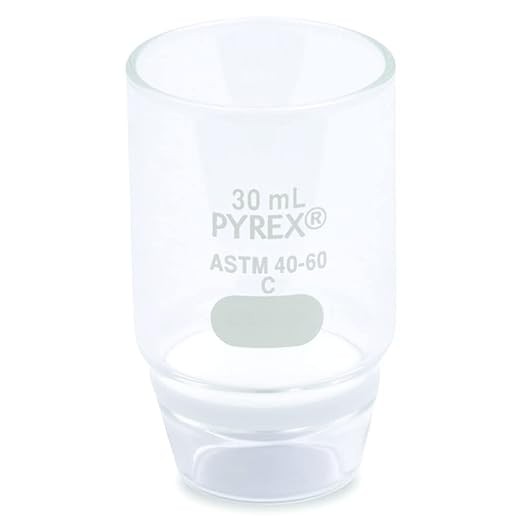 PYREX 30mL High Form Gooch Crucible, 30mm Coarse Fritted Disc