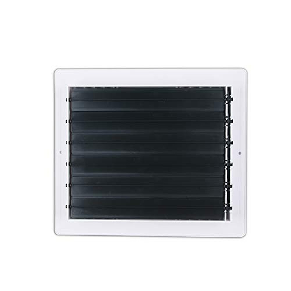 Three-Way Plastic Side Wall/Ceiling Register in White 10"w X 8"h for Duct Ope...