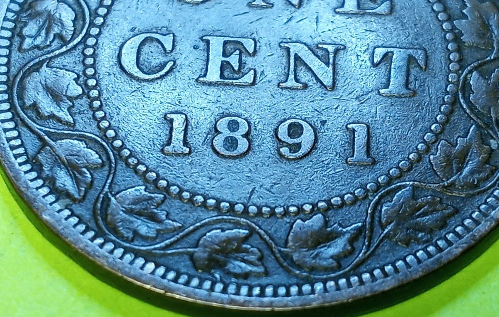 1891 LD/LL Canada Large Cent with C-3 OBV