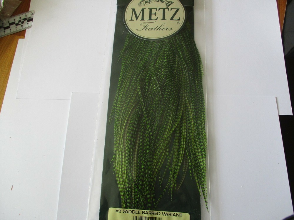 metz saddle grade 2 green grizzle hackle feathers 