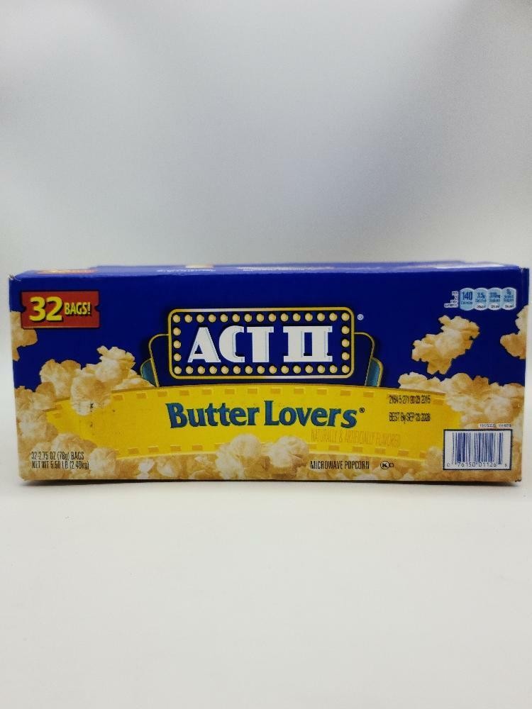 ACT II Butter Lovers Microwave Popcorn, 2.75 Ounce (32 Pack)