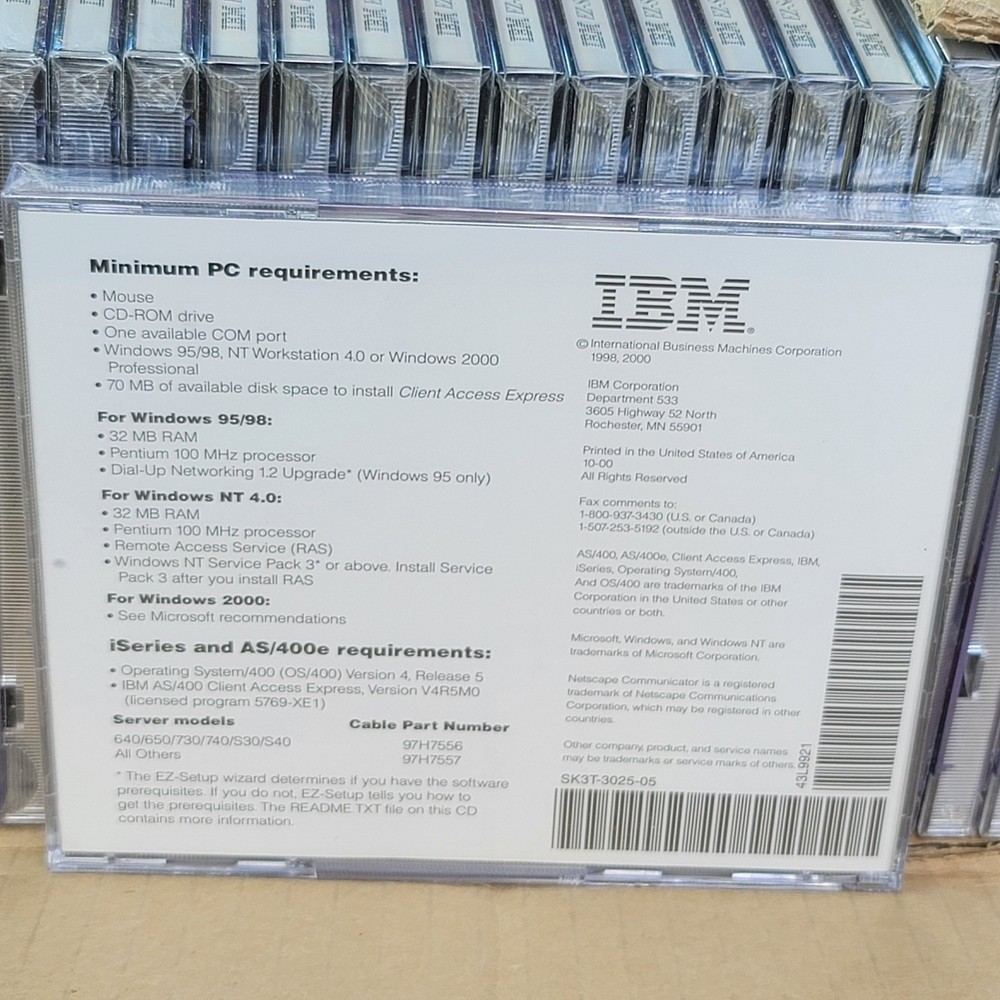 IBM EZ-Setup iSeries, AS/400e CD-ROM Client Access Express Netscape Communicator