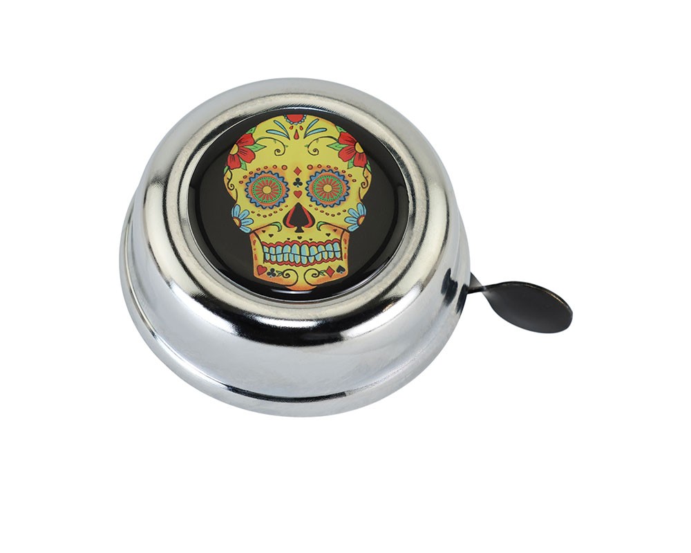 Bicycle Bell Sugar Skull 662 Chrome.