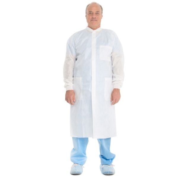 Halyard 10021 Basıc* Plus Lab Coat Medium - White - Case of 25
