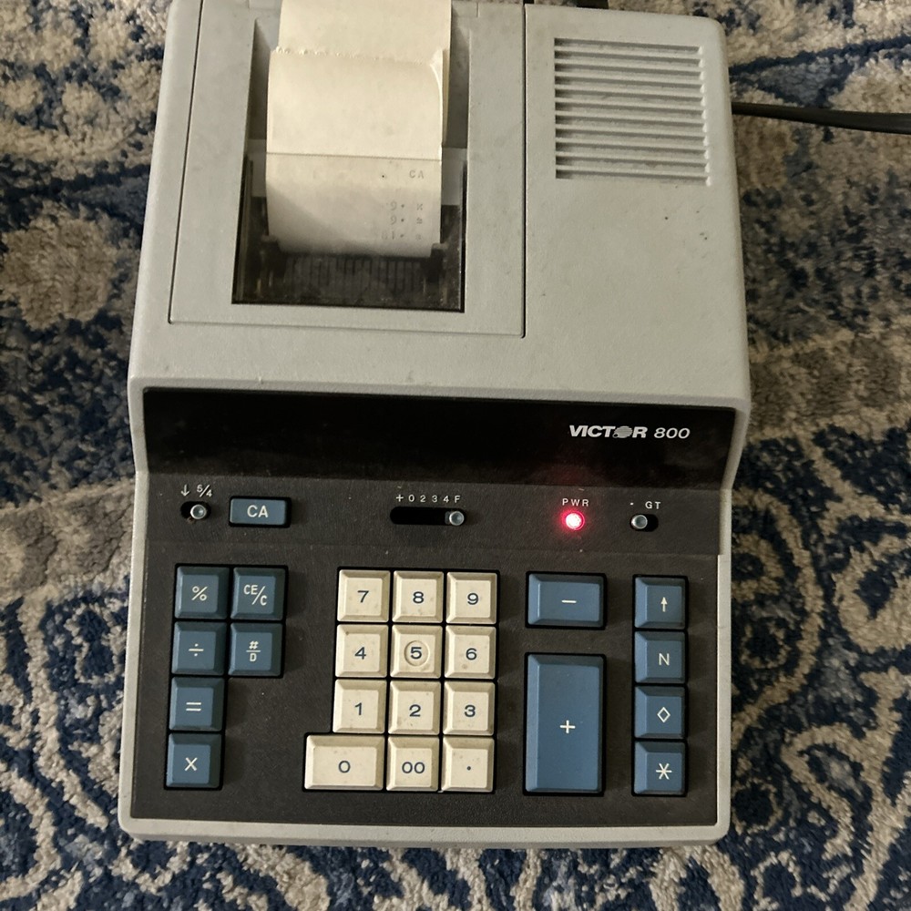 Vintage Victor 800 Adding Machine Printing Calculator